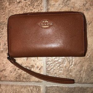 Brown Coach wristlet